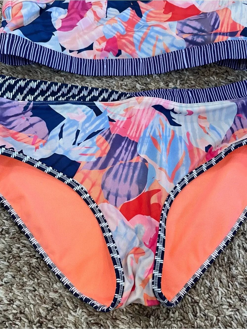 Athleta Girl Sunny Floral 2-Piece Bikini Set Top & Bottom XXL/16 Summer Swim